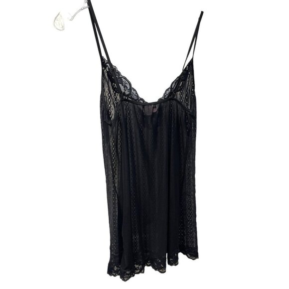 Victoria's Secret Sexy Black Lace Slip Babydoll Unlined See Through Size Medium - Picture 5 of 5
